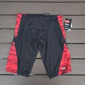 TYR Durafast Elite Hydra Drawstring Red/black Swim Jammer Size 32 New